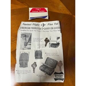 American Tourister Carry‎ On Suiter Keys Manual Sticker Lot Travel Vintage